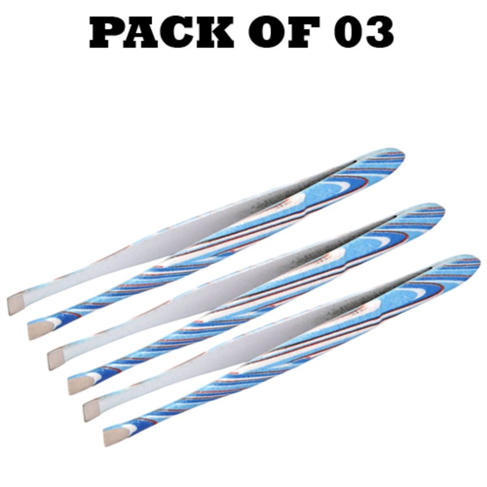 Forgica Professional Stainless Steel Paper Coated Tweezers Pack of 03